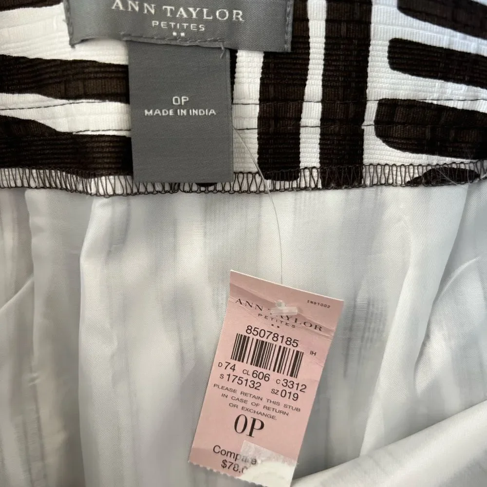 NWT Ann Taylor Petite Striped Mini Pencil Skirt